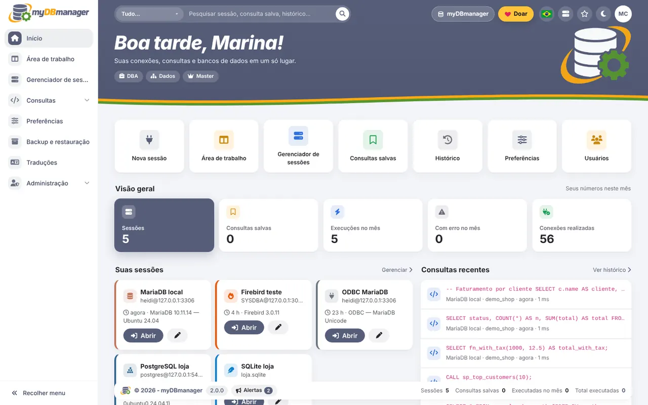 myDBmanager — Painel