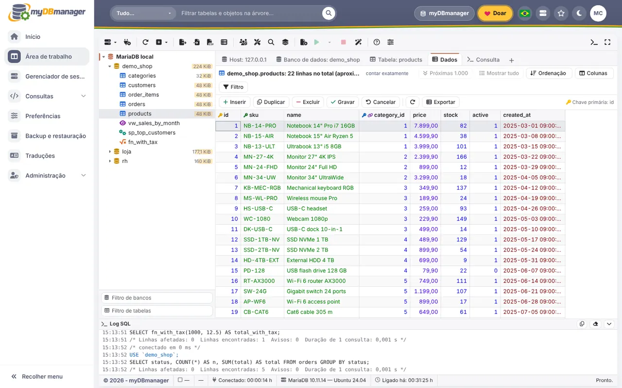myDBmanager — Dados
